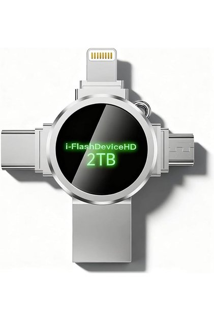 فلاش USB بسعة 2 تيرابايت، ذاكرة USB 3.0 متعددة الاستخدامات 4 في 1، أقراص تخزين محمولة عالية السرعة، ذاكرة USB صغيرة محمولة