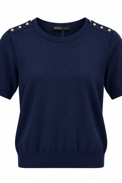 Crew Neck Shoulder Button Detail Knitwear