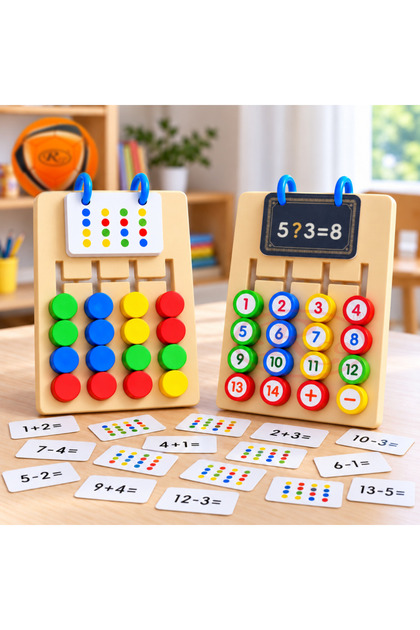 Joc Montessori educativ labirint, pentru asociere culori si numere, din plastic, 17 cm, +3 ani