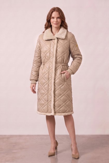 Casual Bej Kapitoneli Mont