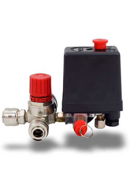 Presostat compresor 230V cu manometru și conector rapid