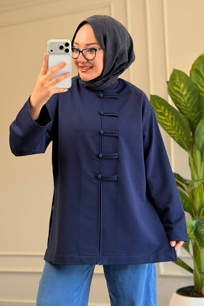 6681 - Comfortable, Loose-Fitting 2-Thread Buttoned Women's Shirt