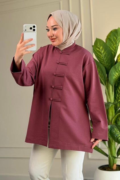 6681 - Comfortable, Loose-Fitting 2-Thread Buttoned Women's Shirt