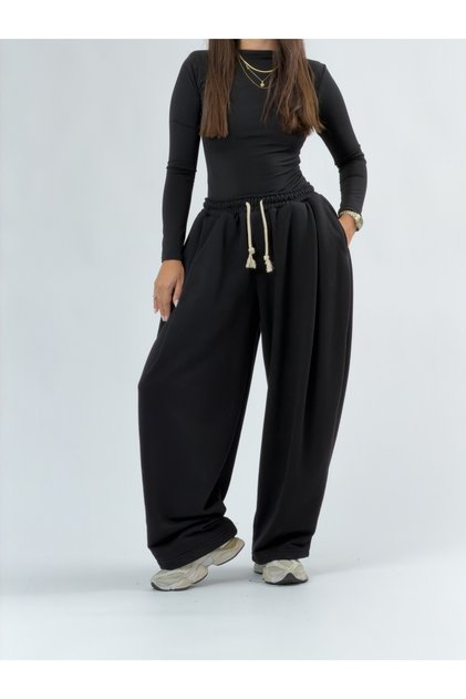 Design black women's baggy pants coc3400