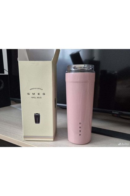 Smeg Travel Coffee Mug, 550ml Insulated Beverage Cup With Leakproof Lid, Long Lasting Coffee Tumbler With Lid, Travel Coffee Thermos