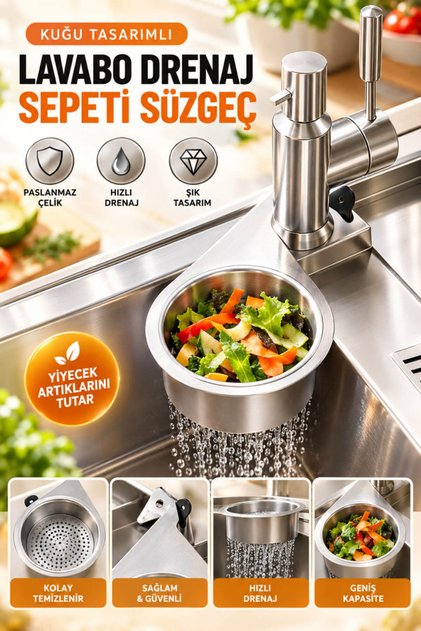 Swan Design Stainless Steel Sink Strainer Anti-Clogging Drain Filter 1 Piece