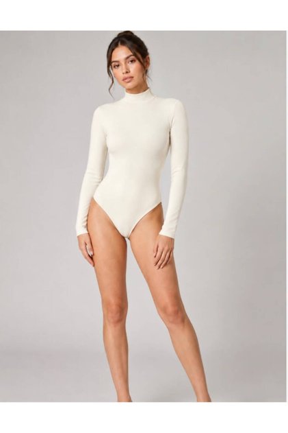Kadın Balıkçı Yaka Uzun Kollu Çıtçıtlı Body