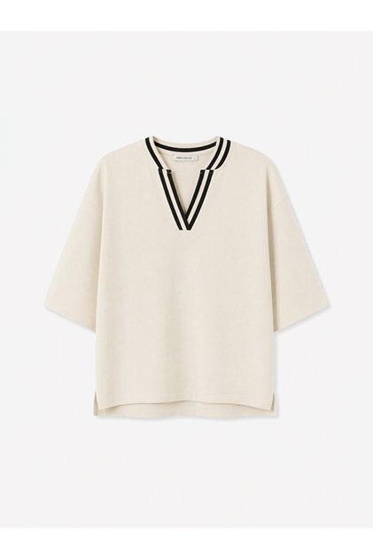 Beige Soft Touch Striped Blouse