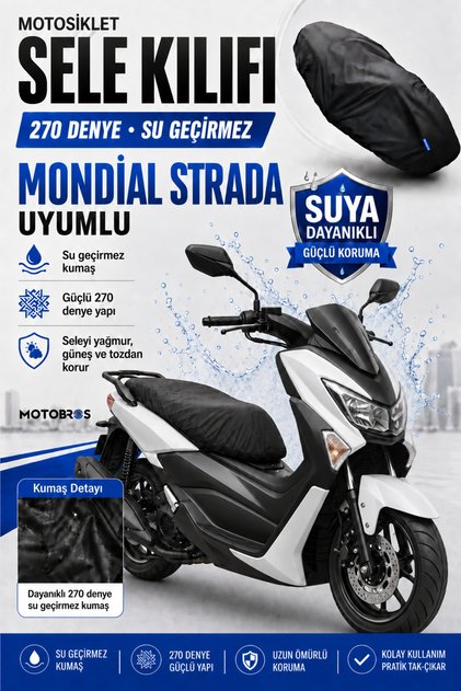Motorcycle Saddle Cover Mondi̇al Strada Compatible Waterproof Scooter Motor Seat Protection Cover Seat Cover 270D