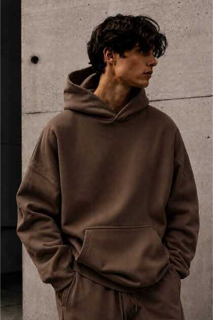 3 Yarn Combed Cotton Hooded Sweatshirt Lr1