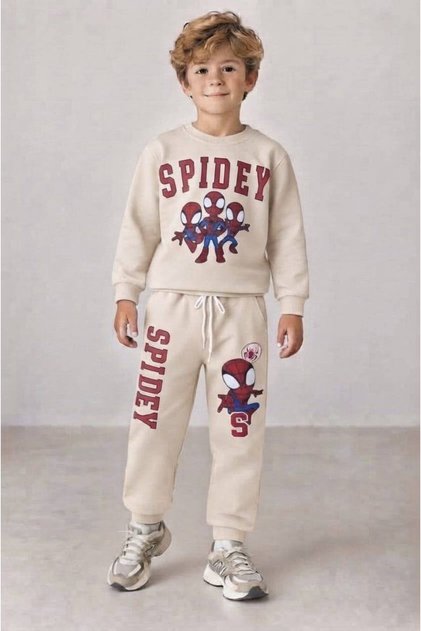 Boys' Spidey Printed Sweatshirt Jogger Pants Top and Bottom Set