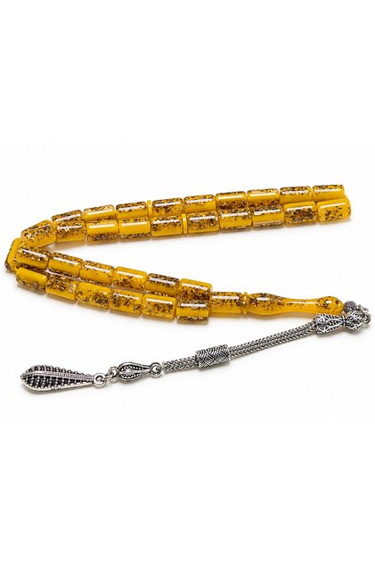 Cutting Model Prayer Beads with Gold Particles - Shiny Grain Special Design Gift Prayer Beads