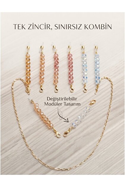 Interchangeable Modular Glasses Chain Women's Beaded Multifunctional Eyeglass Lanyard