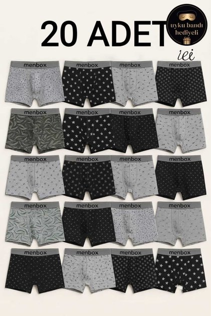 Cotton Lycra Mixed Patterned Men's Boxer Set - Custom Made with Sleep Band as a Gift