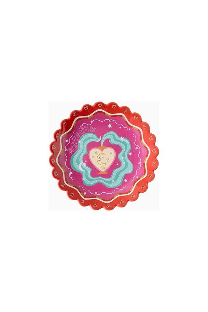 All the Luck in the World Zodiac Patterned Ceramic Plate - Aquarius