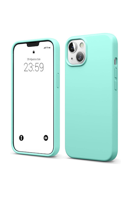 iPhone 13 İle Uyumlu Kılıf İçi Kadife Yüksek Kalite Tam Uyum İLAS Yumuşak Silikon Telefon Kılıfı Turkuaz