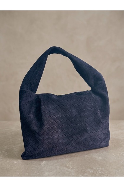Women's genuine suede leather shoulder bag - large size
