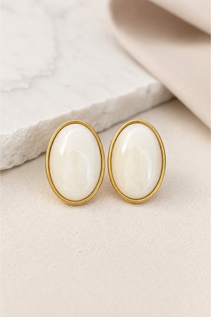 Kadın İnci Oval Küpe