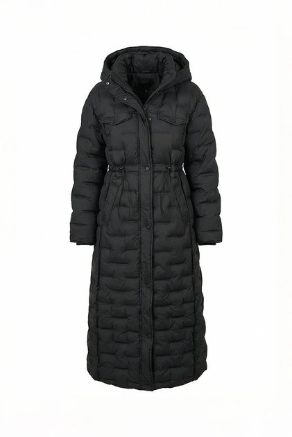 High Collar Anorak Coat Black