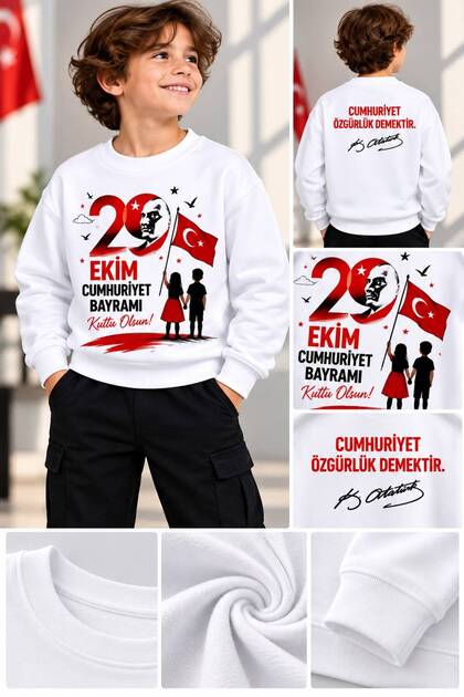 29 October Republic Day Special Printed Unisex Children's Sweatshirt