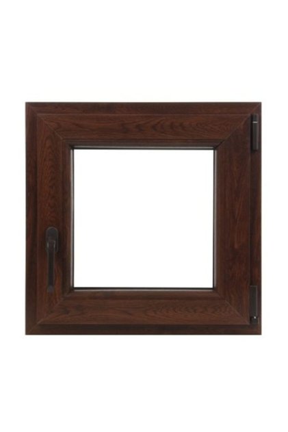 Fereastră, PVC, 4 camere, 560mm x 560mm, culoare nuc, oscilobatantă, deschidere la dreapta
