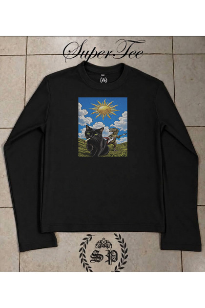 Long Sleeve Printed T-Shirt Vintage Y2K Harajuka Trend Topik