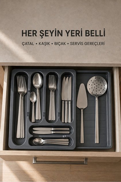 Ayarlanabilir Çekmece İçi Kaşıklık Uzayabilir Mutfak Çatal Kaşık Bıçak Organizeri