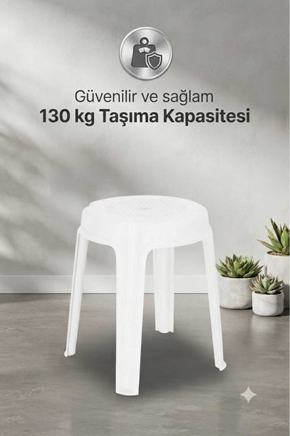 Raket Büyük Boy Sağlam Kaliteli Kalın Tabure BEYAZ-MA133 ( 1 ADET )