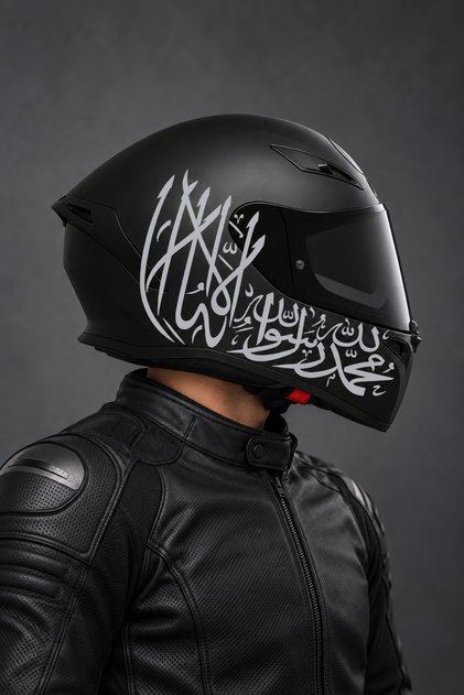 Word-I Tevhid Prayer Arabic Sticker Label for Motorcycle Helmet (1 Piece)