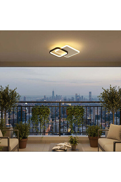 Lustra LED MARCELO 30W, lumina Rece/Calda/Neutra Alb Negru