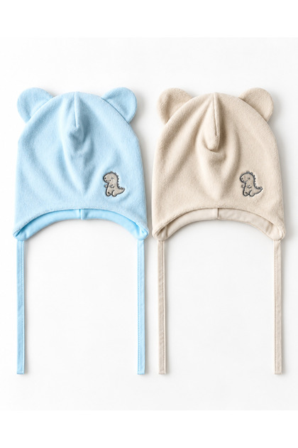 Fleece on the Outside, 100% Cotton on the Inside, 2-Pack Baby Beanie