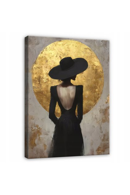 TABLOU FEMEIE AUR ABSTRACT LOFT PENTRU DORMITOR SUFRAGERIE PE PÂNZĂ 100x70