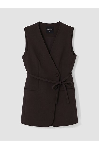 Two Mt Shop Quality Lcw Modest Brown Polyviscon Plain Women's Classic Vest