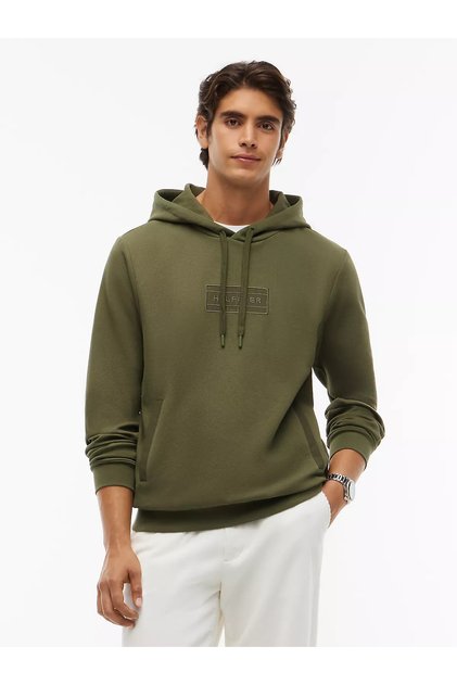 Erkek Regular Fit Kapüşonlu Yaka Uzun Kollu Yeşil Sweatshirt