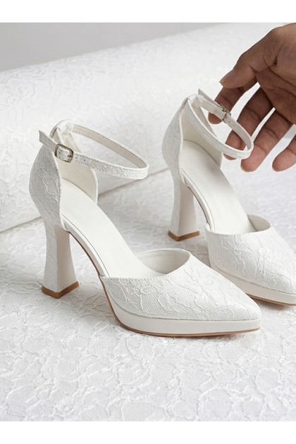 High Heeled Platform Back Buckle Evening Dress Bridal and Engagement Heeled Women's Shoes