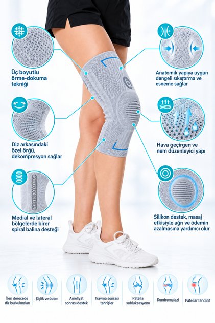 Genufıx Plus Patella-Ligament Destekli Örgü Sağ&Sol S Small