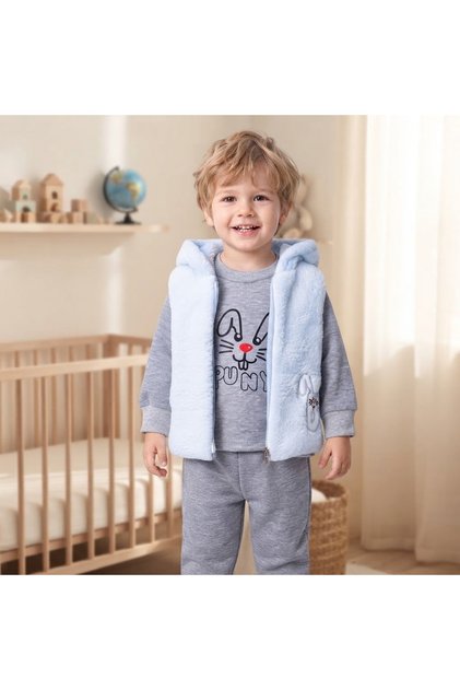 Three-Piece Fleece Insulated 3-Piece Boys' Suit 9 Months, 12 Months, 18 Months, 2 Years Boys' Blue