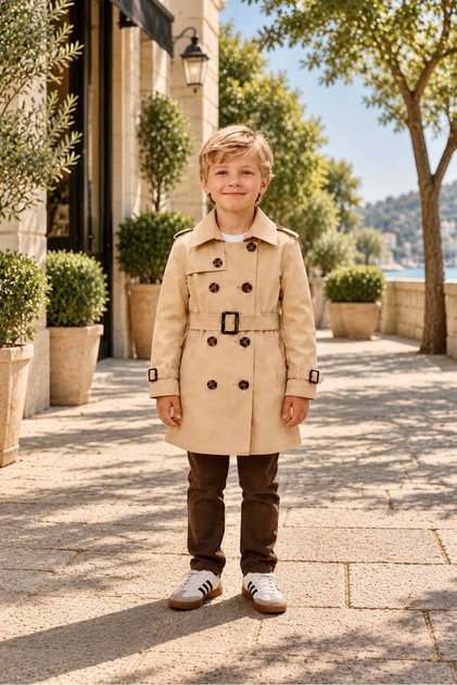 CONTEMPO Kids BRB Erkek Çocuk Kemerli Trençkot