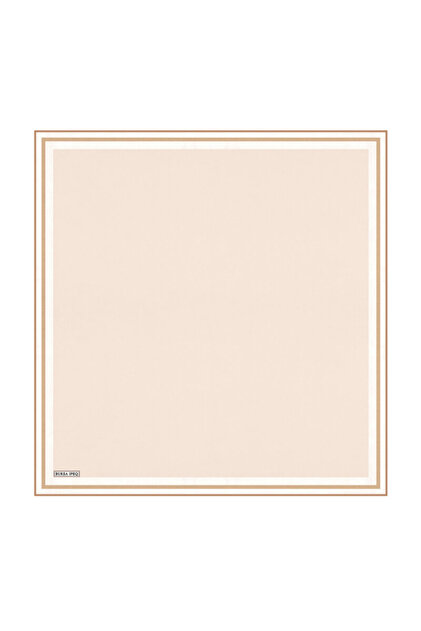Plain Silk Handkerchief with Cream Border