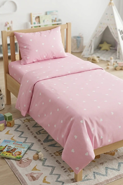 Linevra 100% Cotton Ranforce Baby & Kids Fitted Duvet Cover Set | Elasticized Sheet | 100X150 cm
