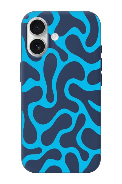 iPhone 17 - Compatible Waves Design Suede Interior + Tpu Flexible Silicone Phone Case