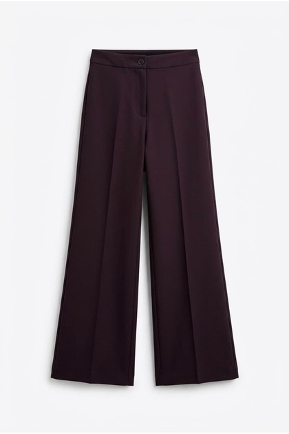 High Waist Buttoned Straight Palazzo Trousers Sun545