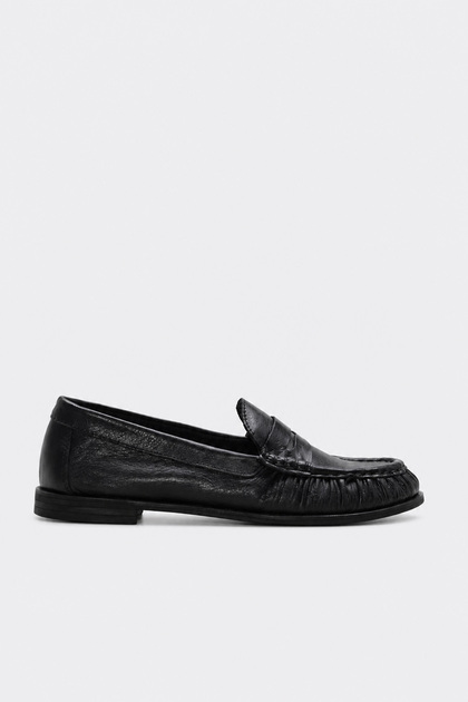 Genuine Leather Black Women's Casual Shoes 319Za1000