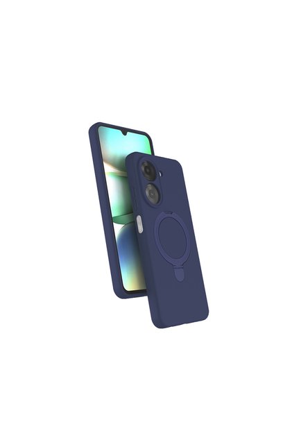 Redmi A7 Pro Compatible Case with Magsafe Ring and Extra Stand, Velvet Soft Colorful Silicone Samara Cover