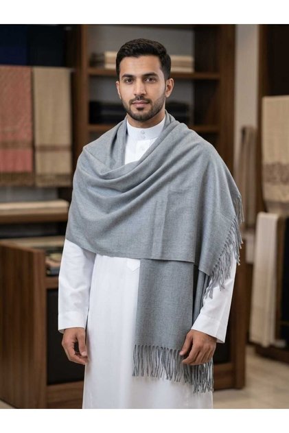 شال كشميري فاخر سادة للجنسين ماركة الخروف