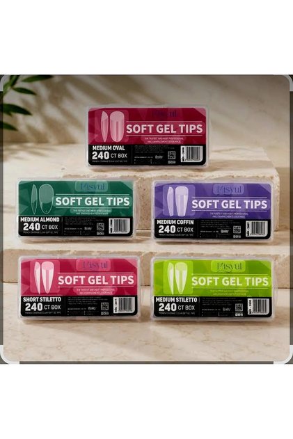 yeni nesil protez tırnak uygulamalarında kullanılan profesyonel Misyul Soft Gel Tips+HEDİYE
