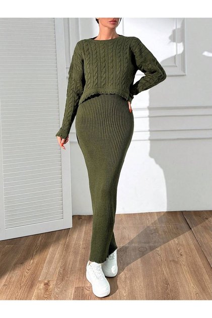 Women's Cream Baklava Patterned Knitwear Double Set