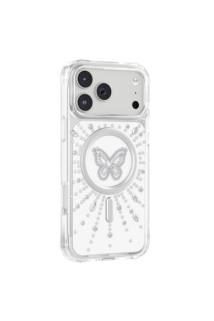 iPhone 17 Pro Max Premium Crystal Stone Embellished Shock-Absorbing Phone Case with Magsafe Feature