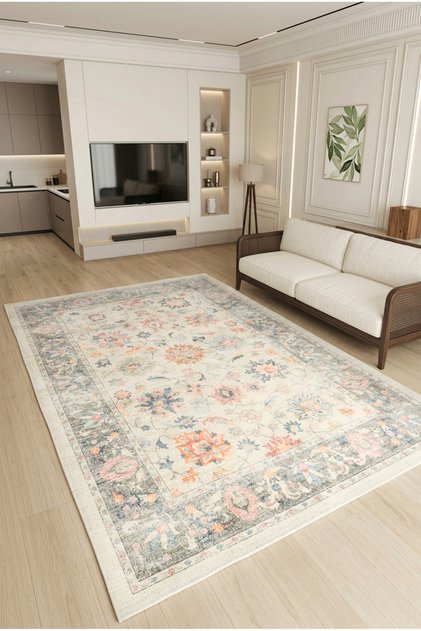 HERITAGE Etnik Desenli Vintage Şönil Kilim Salon Halısı Mutfak Halısı Yolluk