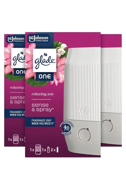 Set de 3 x Odorizant automat de cameră Sense & Spray One Relaxing Zen, cu senzor de mișcare, 3 dispozitive + 3 rezerve x 10ml + 6 baterii